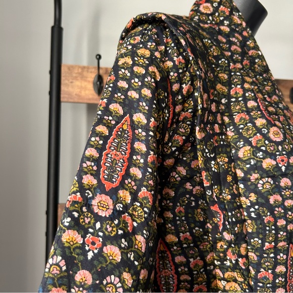 Farmer market women’s long sleeves open front reversible quilted puffer jacket M - Picture 7 of 9